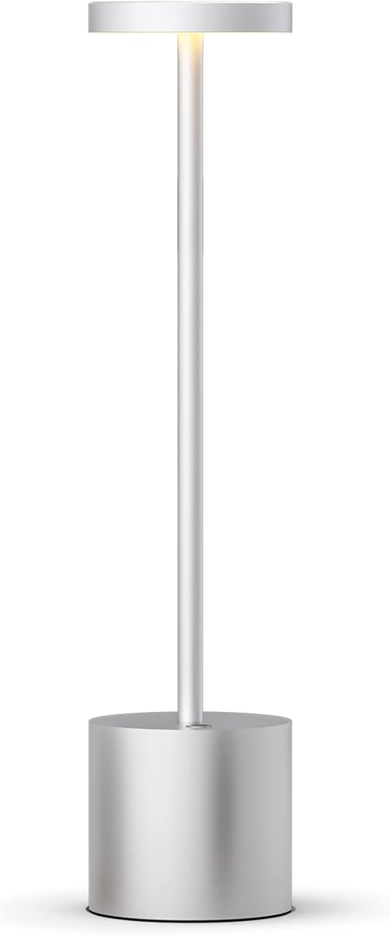 Lampe de table sans fil - Lampe de chevet moderne en métal - Luminosité réglable