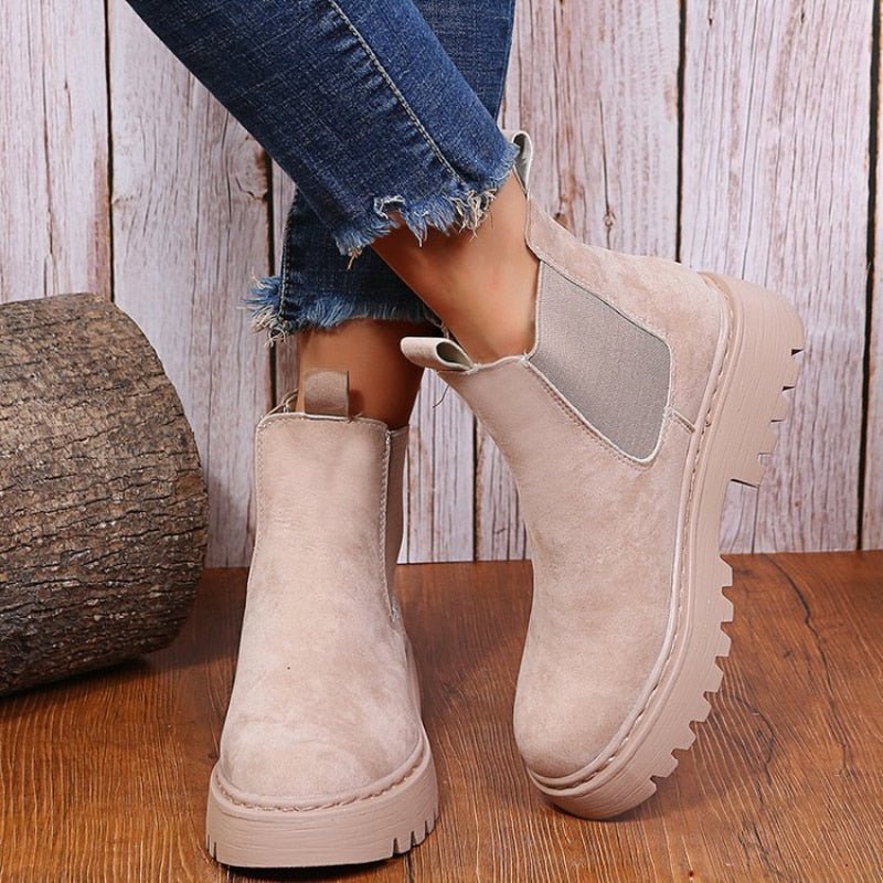 Bottines Chelsea à plateforme pour femmes avec panneaux élastiques pour le style urbain