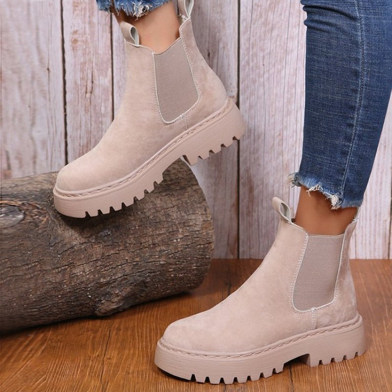 Bottines Chelsea à plateforme pour femmes avec panneaux élastiques pour le style urbain