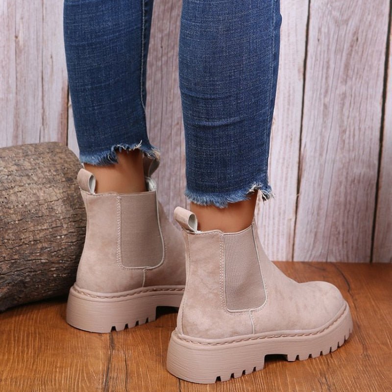 Bottines Chelsea à plateforme pour femmes avec panneaux élastiques pour le style urbain