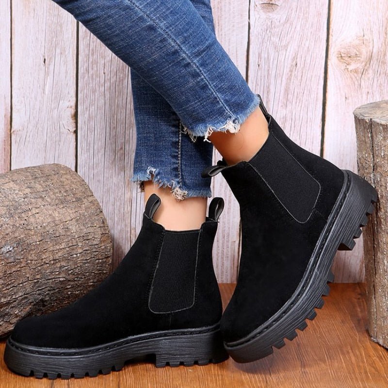 Bottines Chelsea à plateforme pour femmes avec panneaux élastiques pour le style urbain