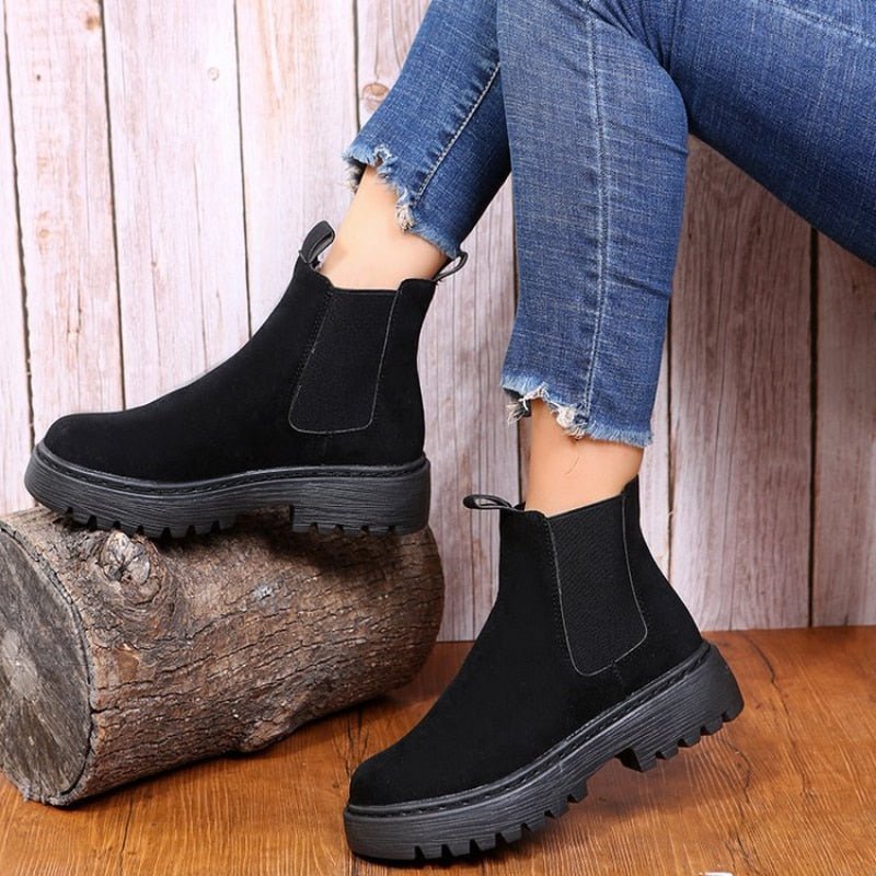 Bottines Chelsea à plateforme pour femmes avec panneaux élastiques pour le style urbain