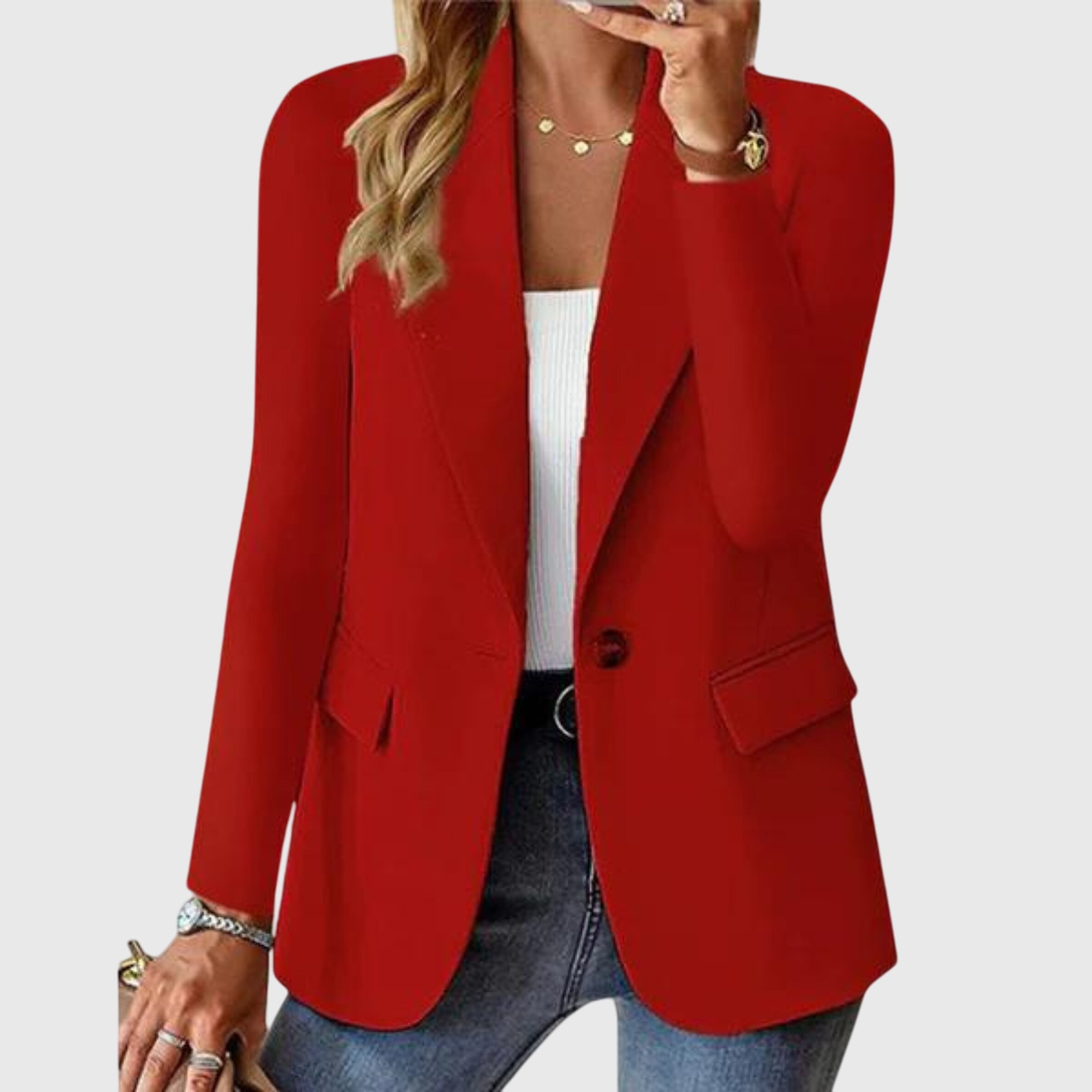 Blazer classique à revers cranté pour femme