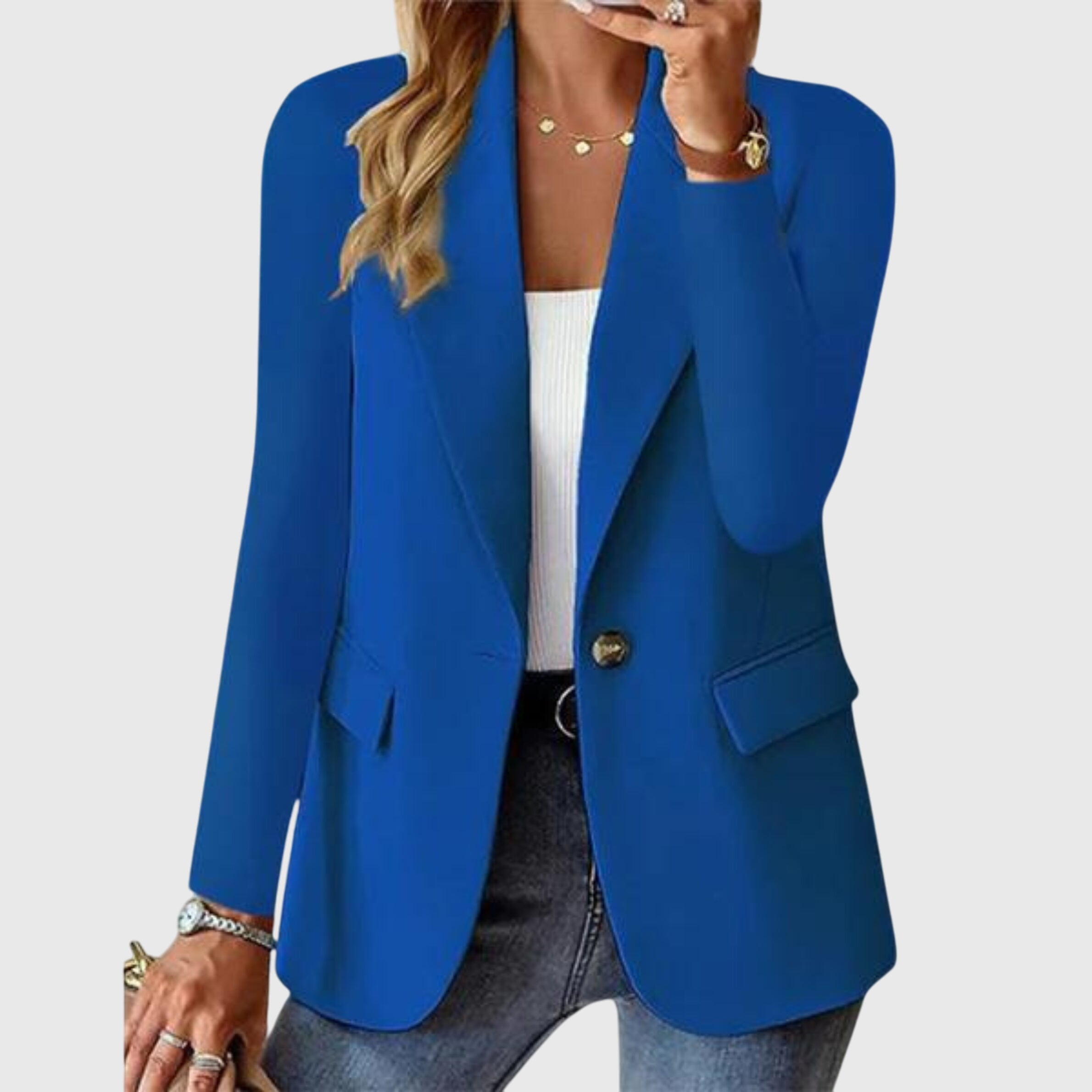 Blazer classique à revers cranté pour femme