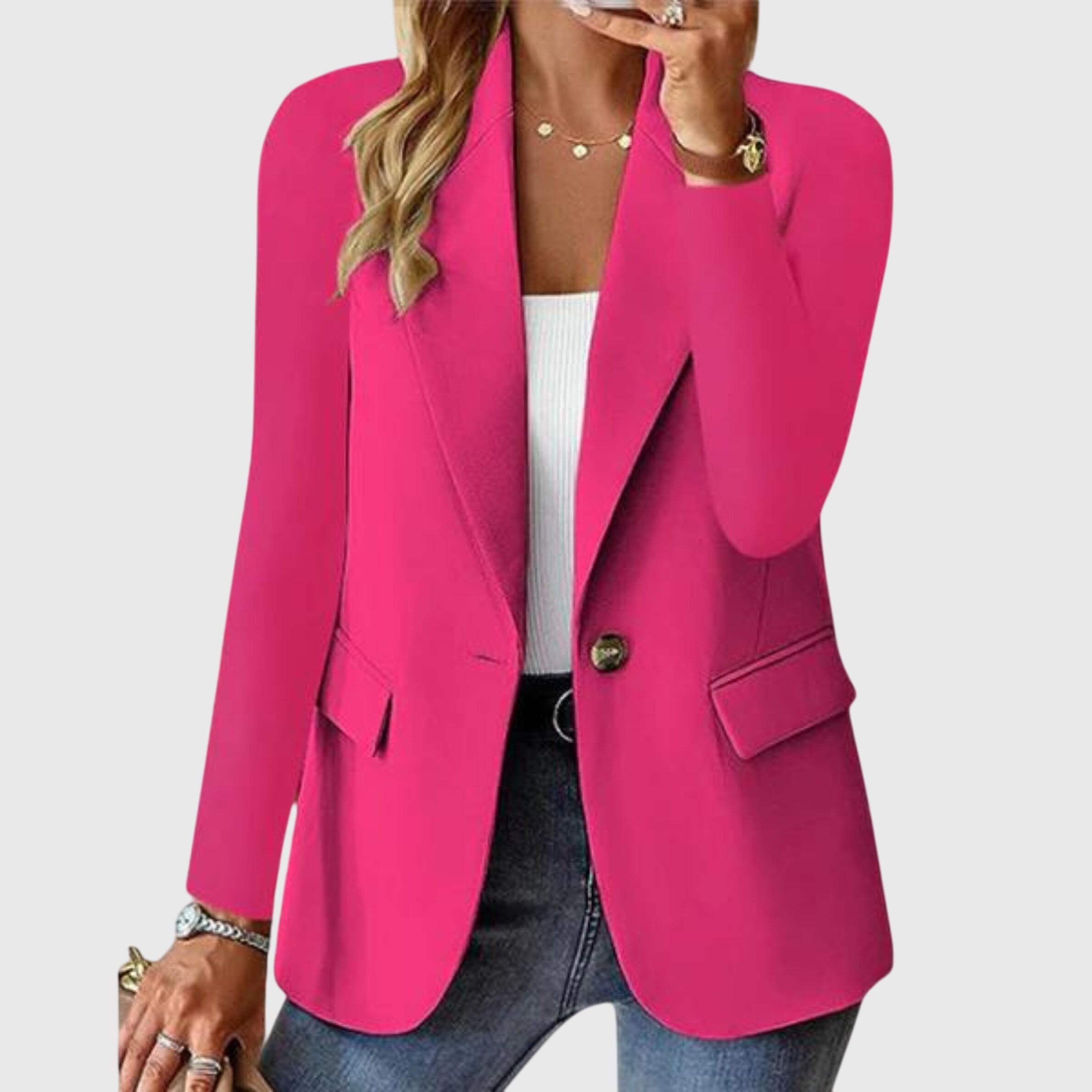 Blazer classique à revers cranté pour femme