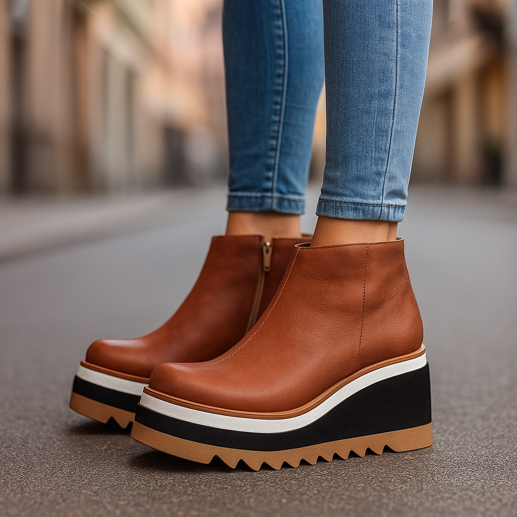 Bottes à plateforme pour femmes avec confort orthopédique