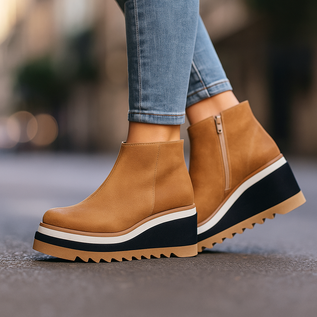 Bottes à plateforme pour femmes avec confort orthopédique