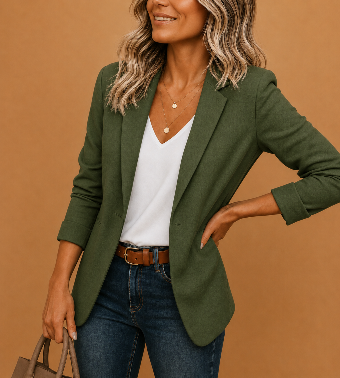 Blazer ajusté à un bouton pour femme, pour affaires et loisirs
