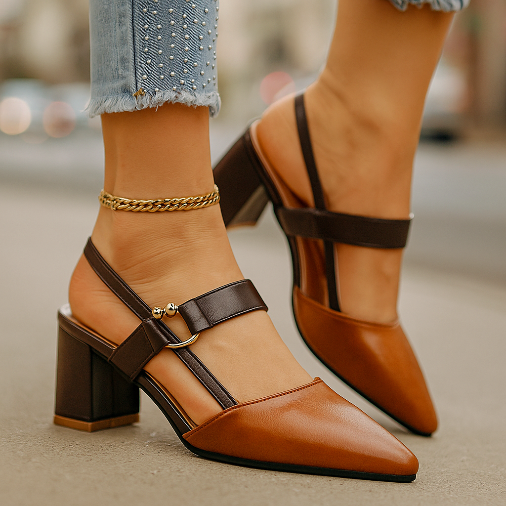 Mirella Chic Ring Heels avec talon bloc pour femme