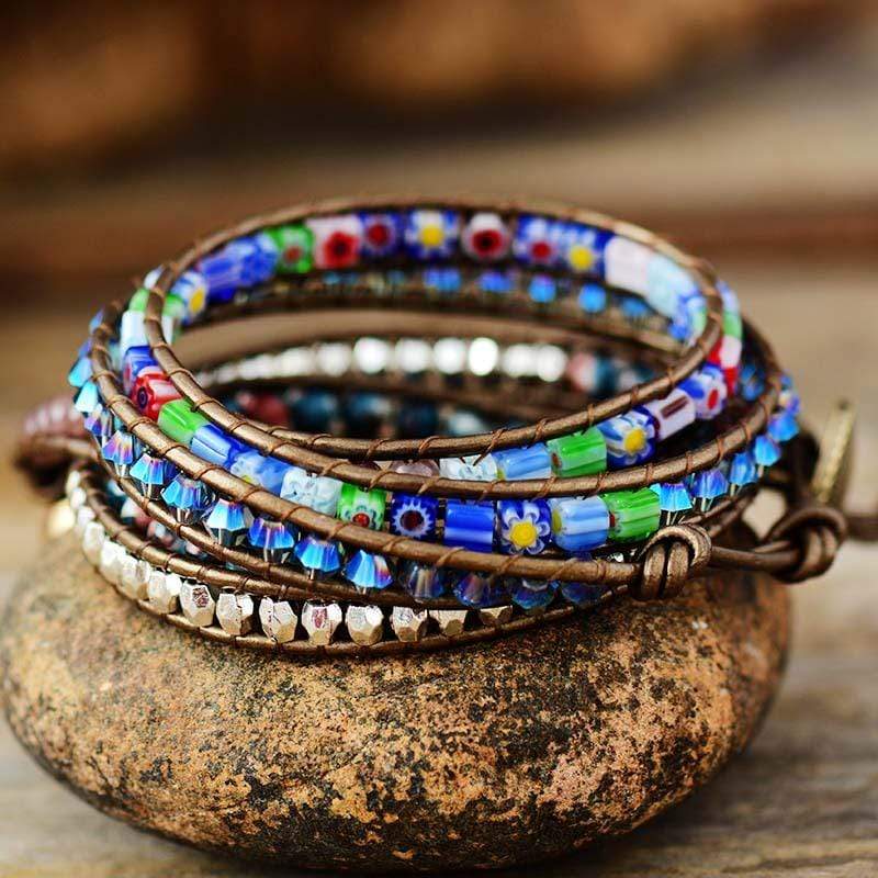 Bracelet enroulé en jaspe naturel pour femme