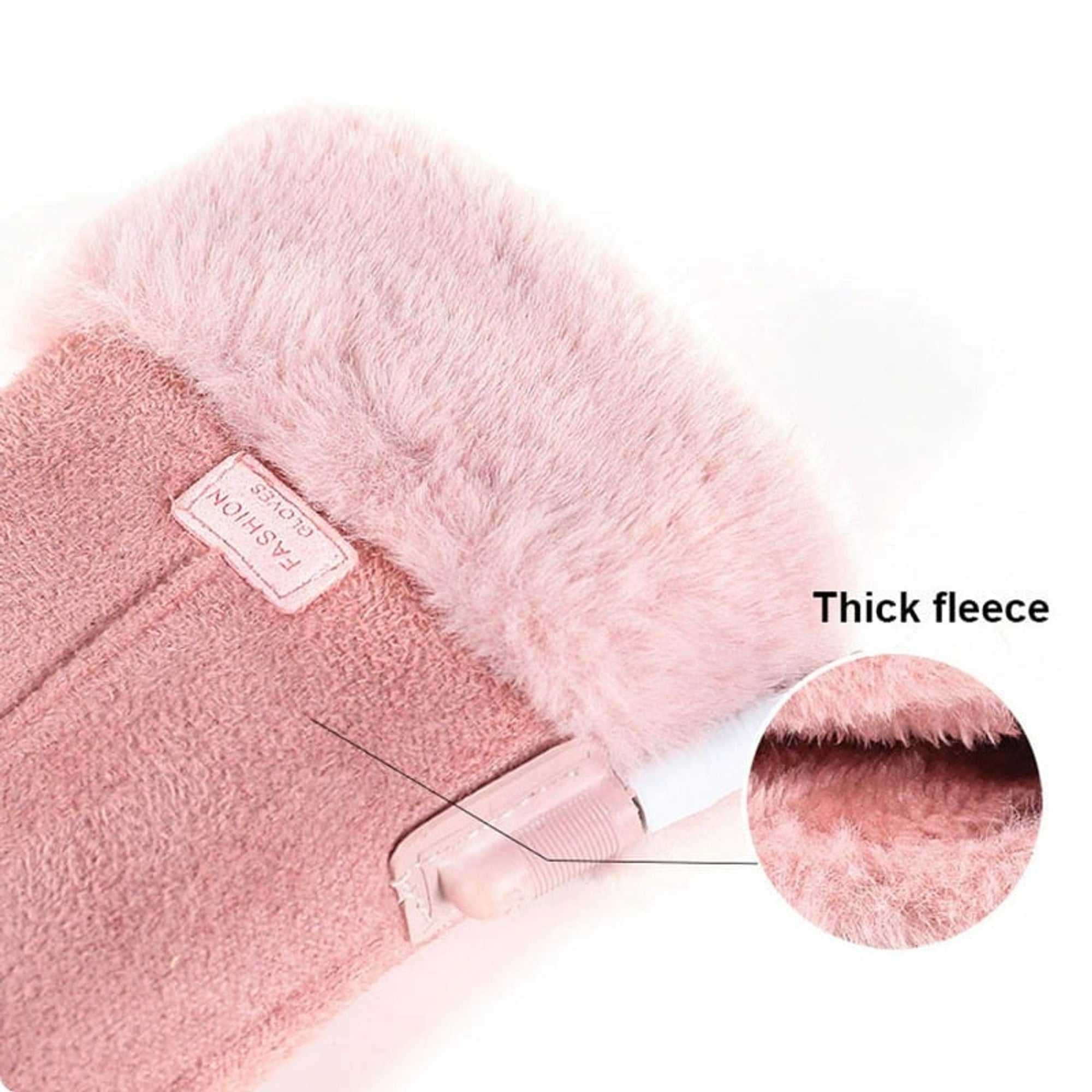 Gants chauffants pour femmes avec poignets en fausse fourrure à chauffage électrique USB et doublure en polaire épaisse