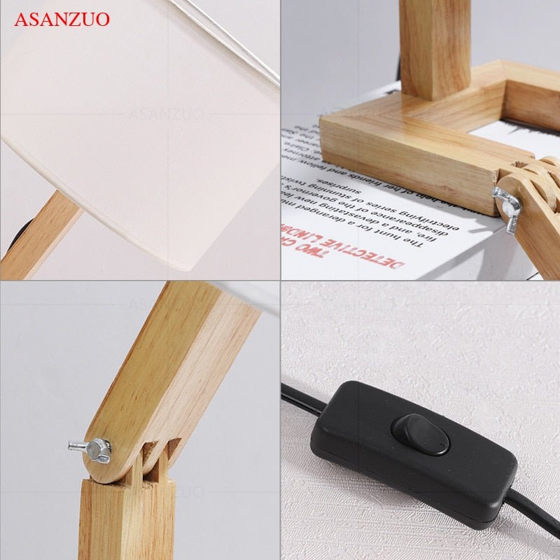 Lampe de bureau LED en forme de garçon en bois, ornement de bureau