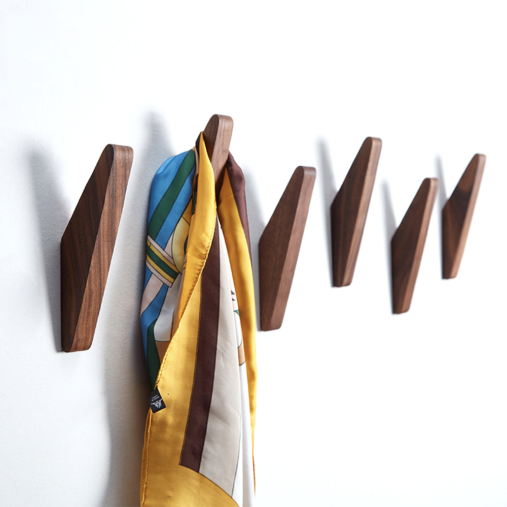 Crochets muraux en bois - Porte-manteau décoratif - Décor mural minimaliste