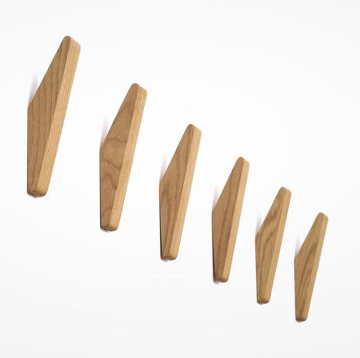Crochets muraux en bois - Porte-manteau décoratif - Décor mural minimaliste