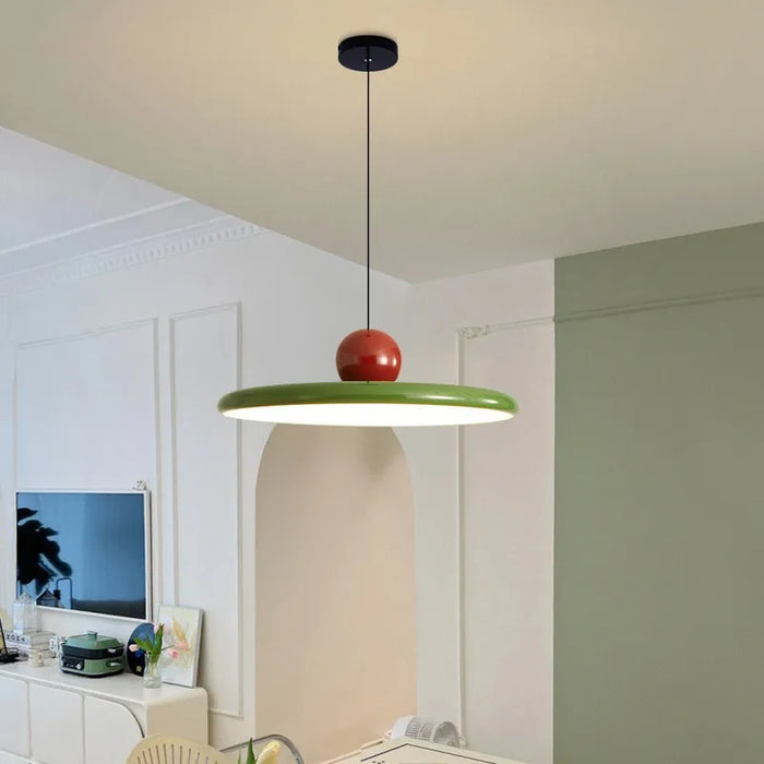 Lampe suspendue moderne | Conception de disque en verre inspirée du Bauhaus