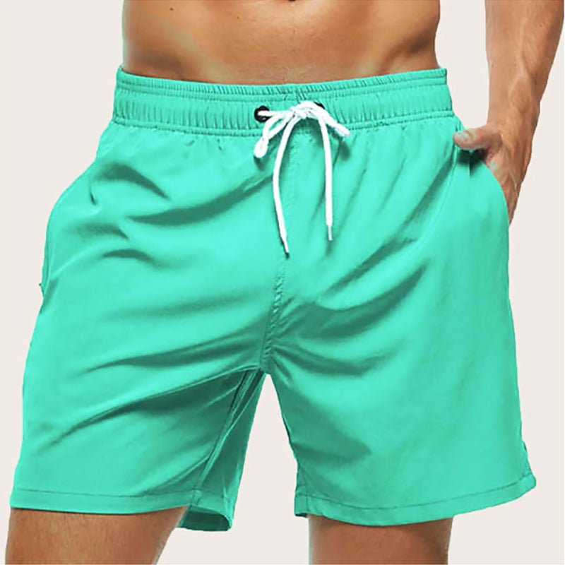 Shorts de bain pour homme en tissu à séchage rapide à taille élastiquée